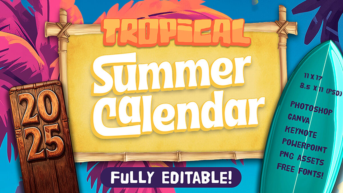 2025 Tropical Summer Calendar image number null